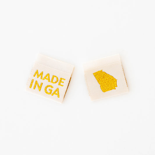 Made in My State Gold Woven Labels