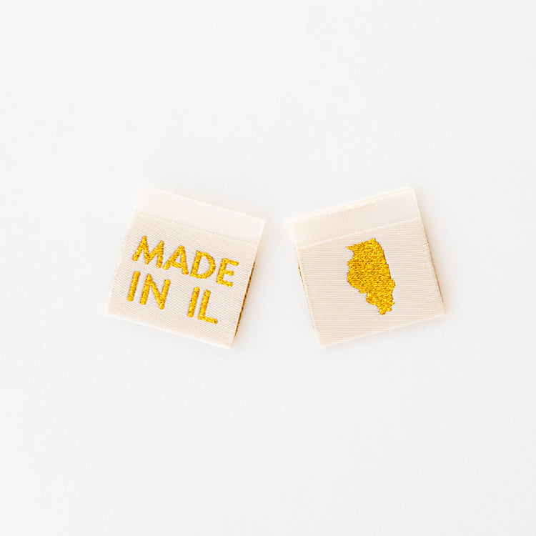 Made in My State Gold Woven Labels