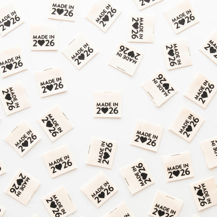 Made in 2026 Organic Cotton Centerfold Sewing Labels