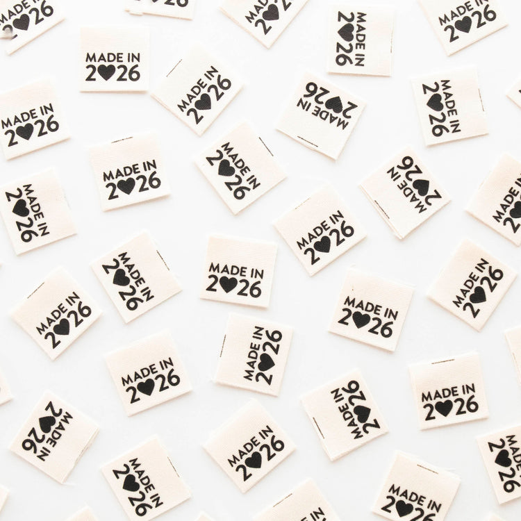 Made in 2026 Organic Cotton Centerfold Sewing Labels