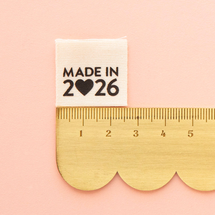 Made in 2026 Organic Cotton Centerfold Sewing Labels