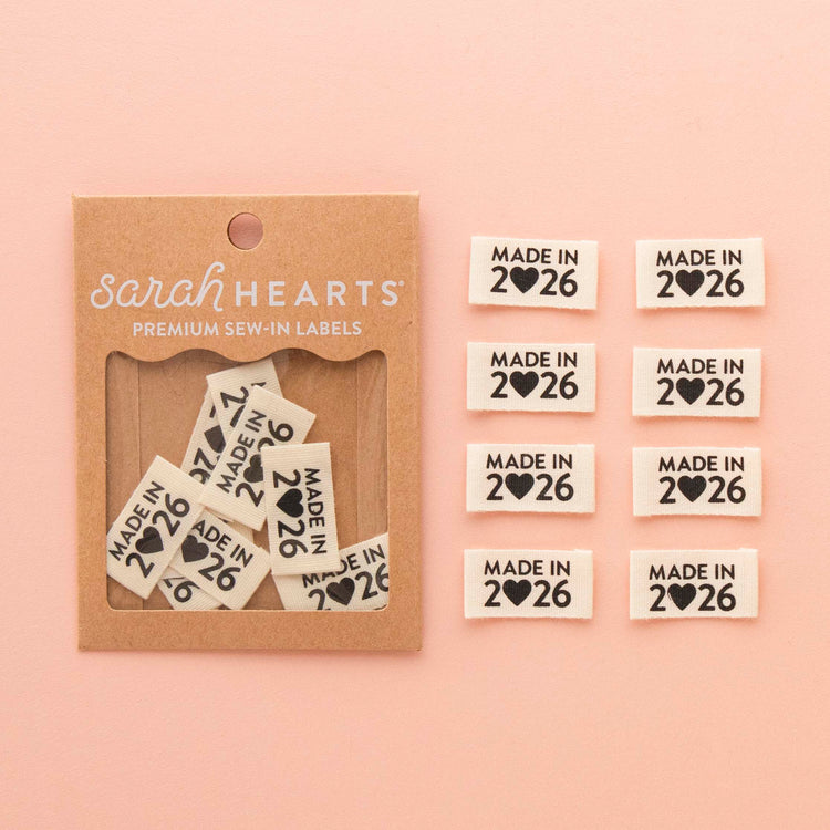 Made in 2026 Organic Cotton Endfold Sewing Labels