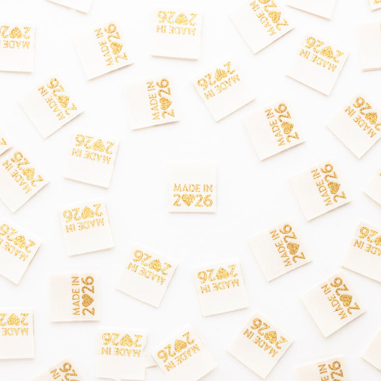 Made in 2026 Gold Woven Sewing Labels