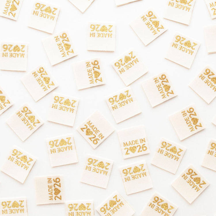 Made in 2026 Gold Woven Sewing Labels
