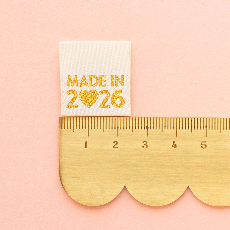 Made in 2026 Gold Woven Sewing Labels
