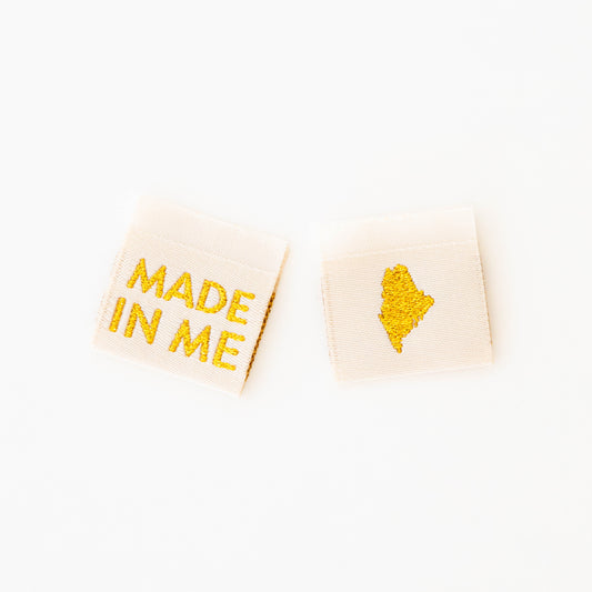 Made in My State Gold Woven Labels