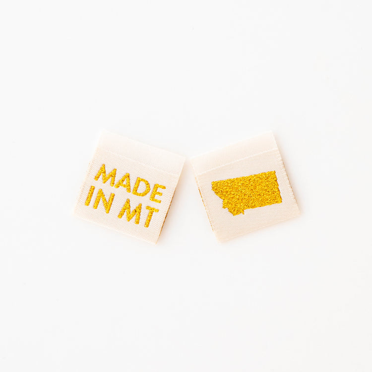 Made in My State Gold Woven Labels