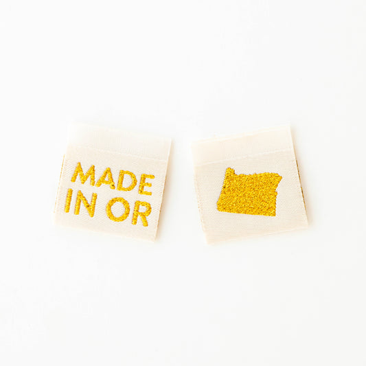 Made in My State Gold Woven Labels