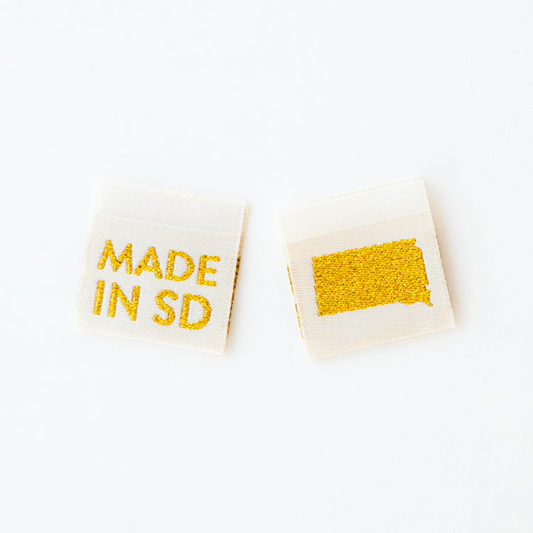 Made in My State Gold Woven Labels