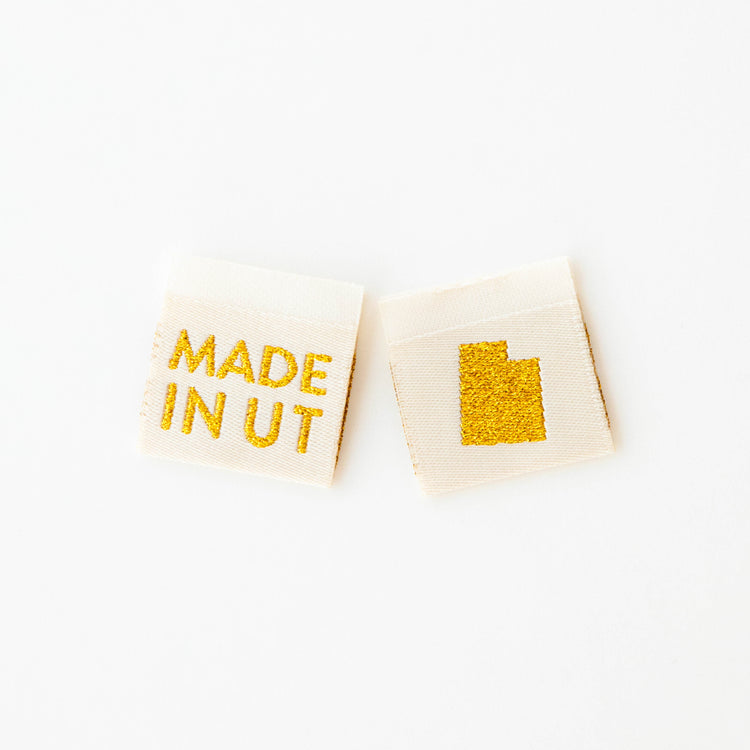 Made in My State Gold Woven Labels