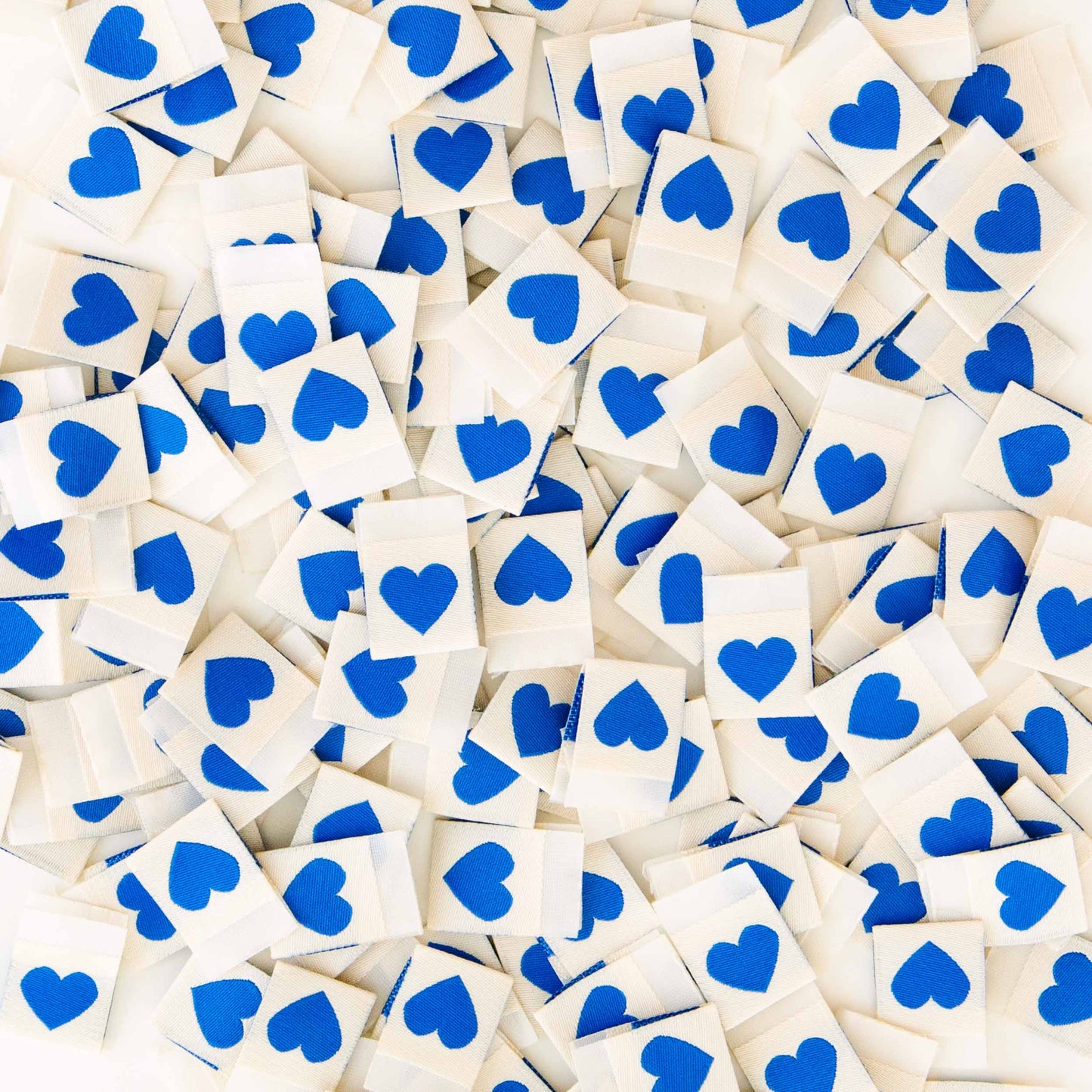 Blue Heart Woven Labels