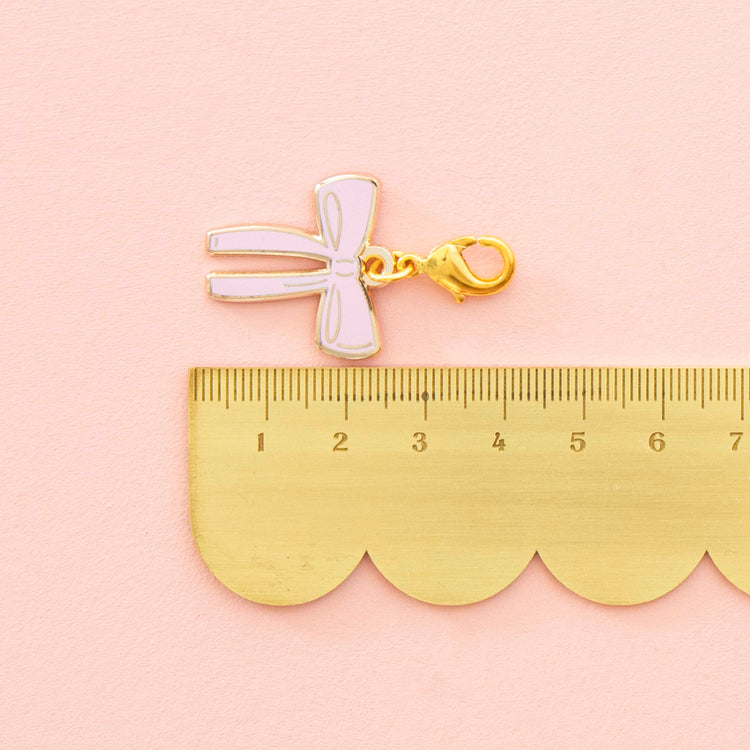 Pink Bow Zipper Charm