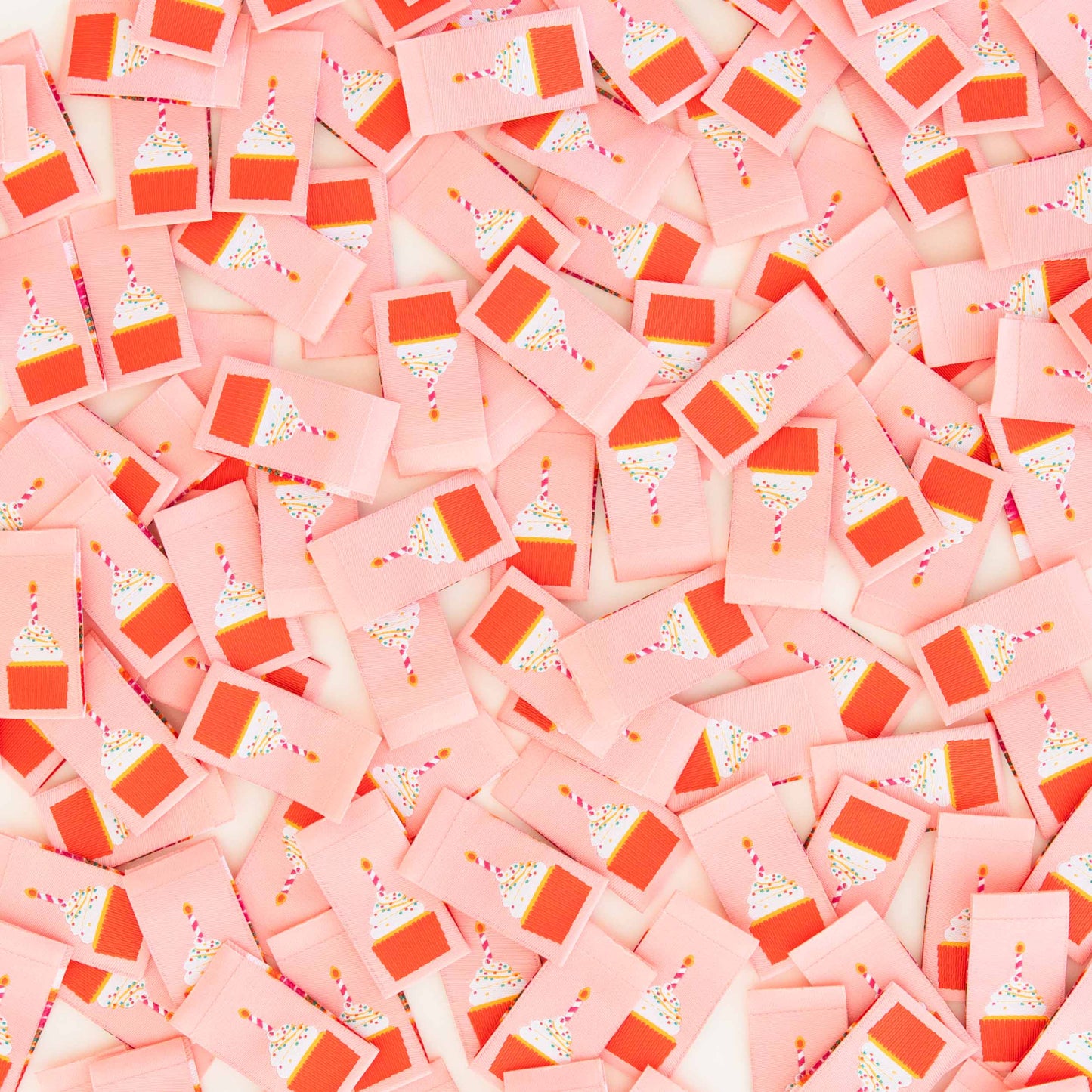 Birthday Party Cupcake Woven Labels