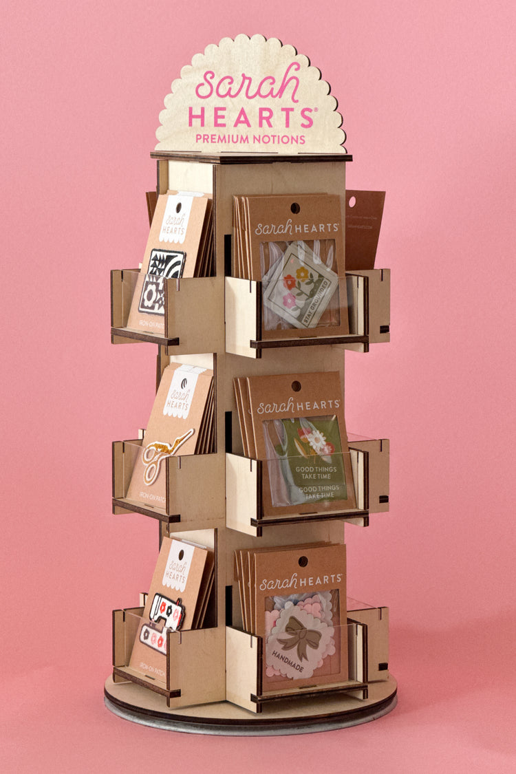Table Top Rotating Label, Sticker, Patch Display Stand