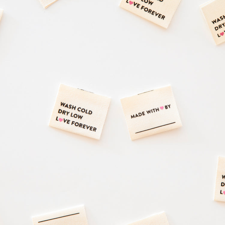 Wash Cold Dry Low Organic Cotton Sewing Labels