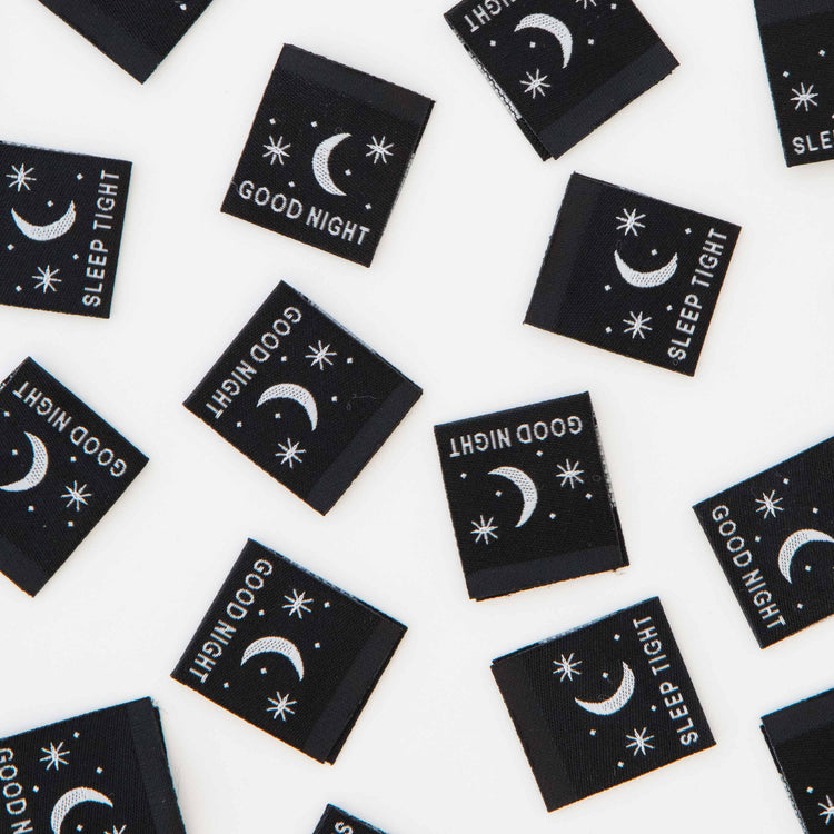 Good Night Sleep Tight Glow in the Dark Woven Labels