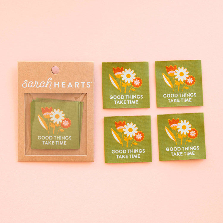 Good Things Take Time Woven Labels