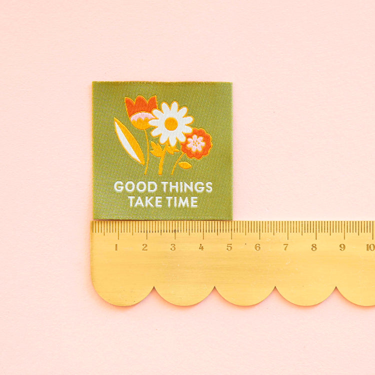 Good Things Take Time Woven Labels
