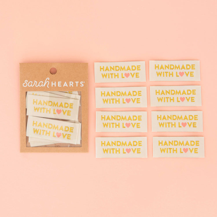 Handmade with Love Gold Woven Labels
