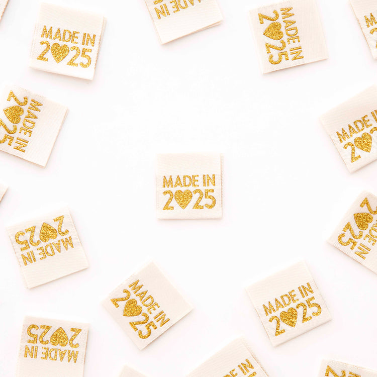 Made in 2025 Gold Woven Sewing Labels