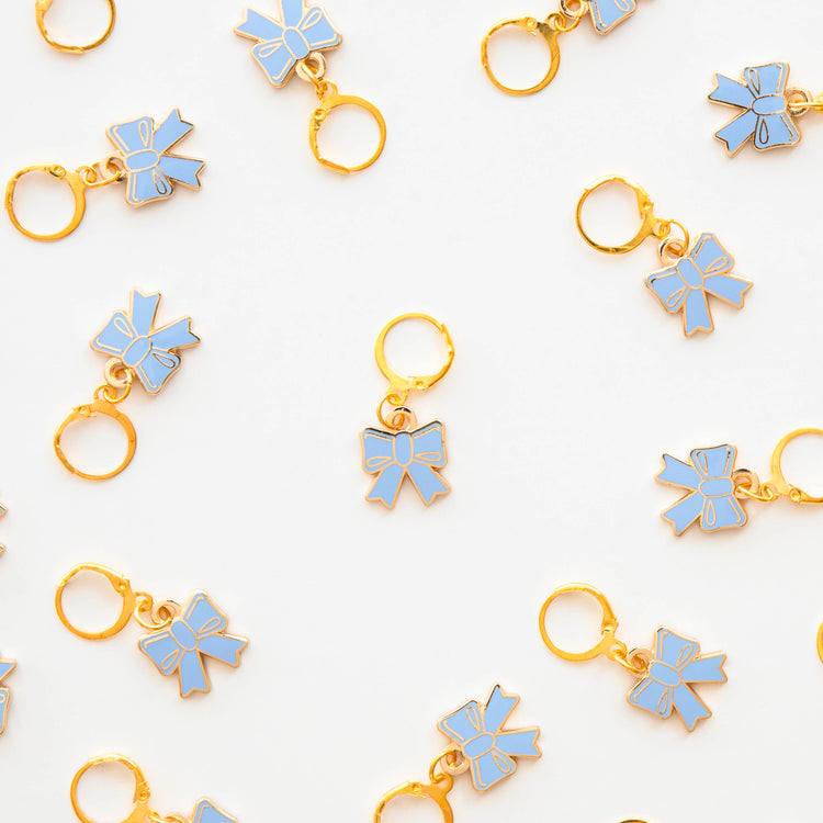 Blue Bow Enamel Stitch Marker