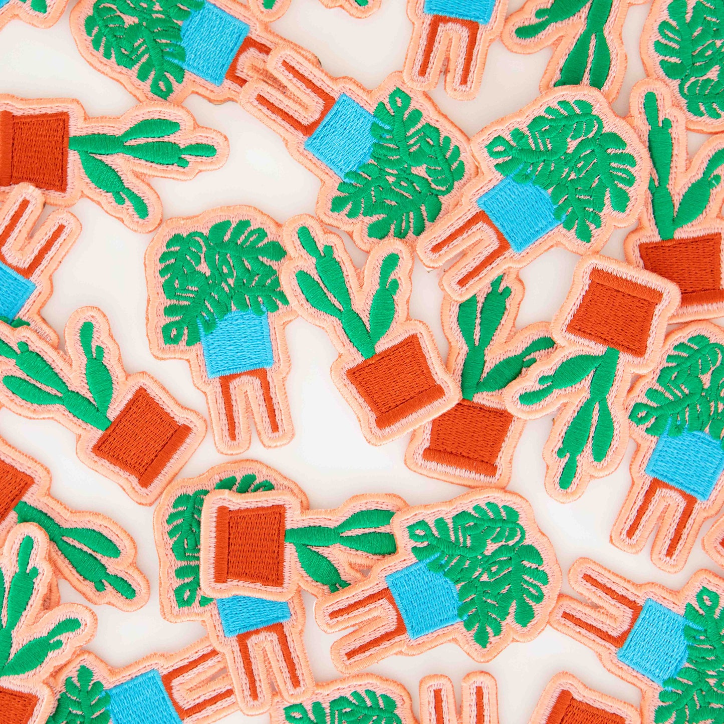 Monstera and Cactus Embroidered Patches - 2 Pack