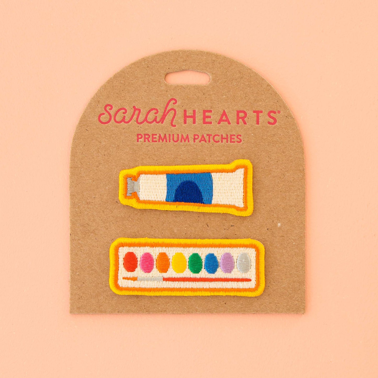Watercolor Set and Paint Tube Embroidered Patches - 2 Pack