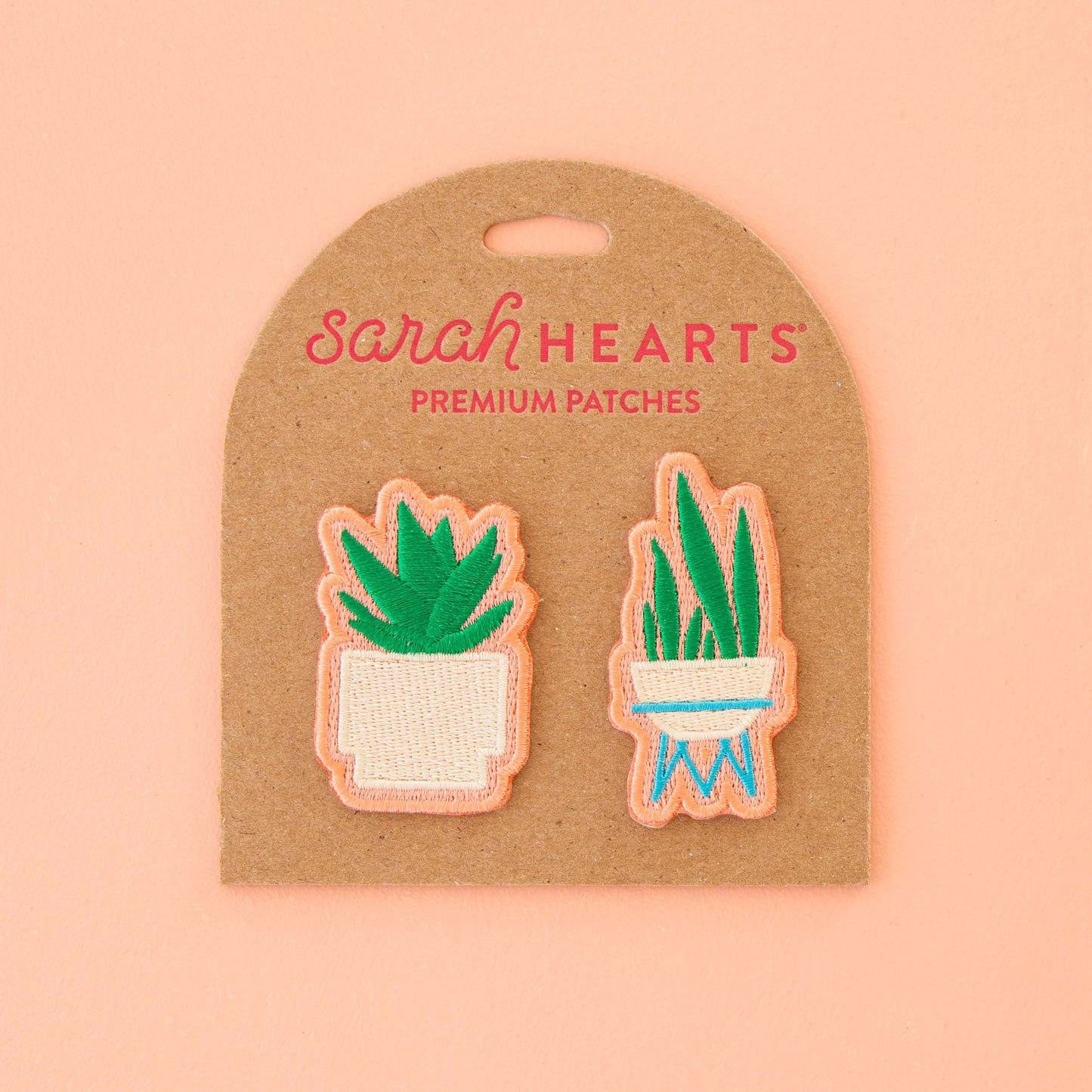 Snake Plant and Succulent Embroidered Patches - 2 Pack
