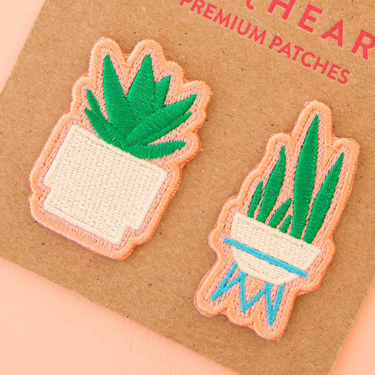 Snake Plant and Succulent Embroidered Patches - 2 Pack
