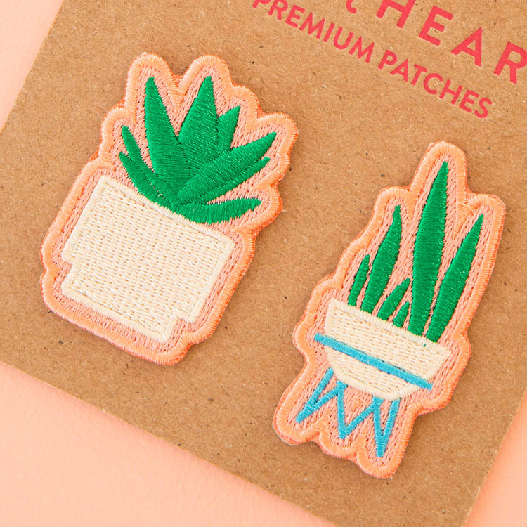 Snake Plant and Succulent Sticker Patches - 2 Pack