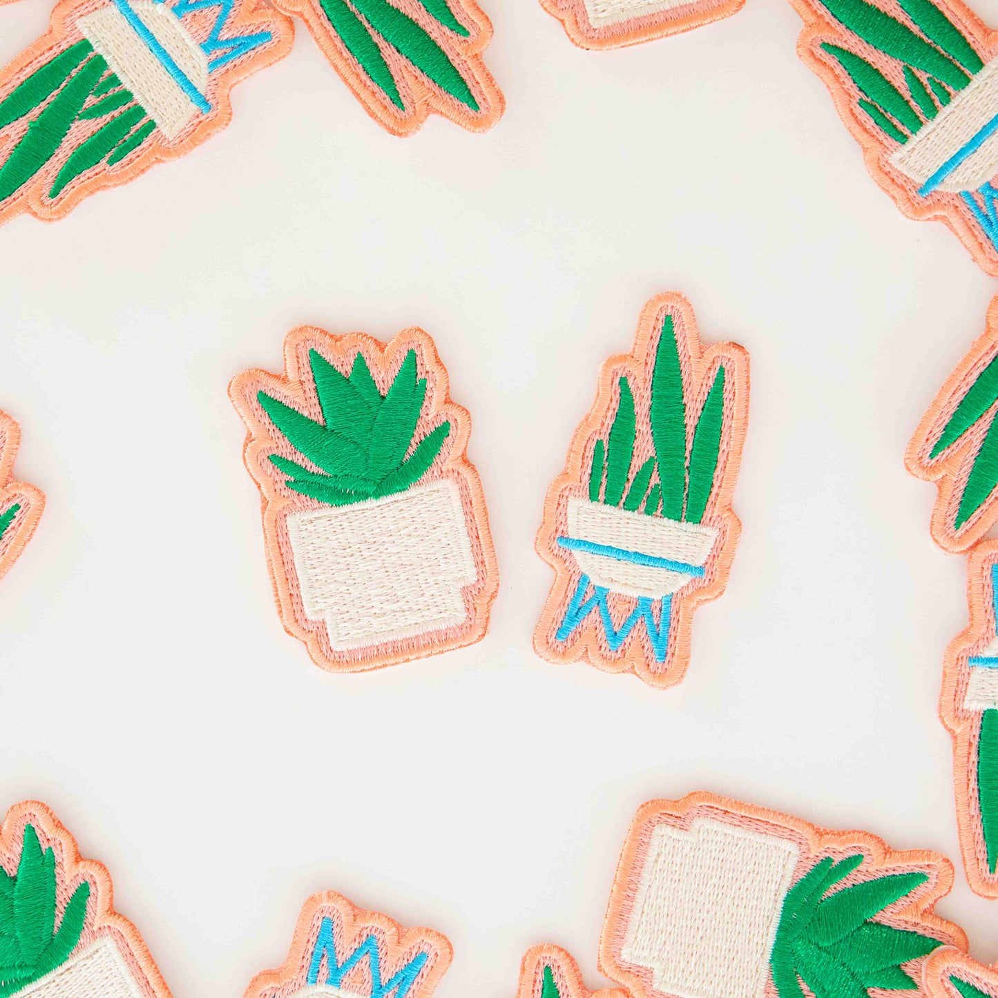 Snake Plant and Succulent Embroidered Patches - 2 Pack