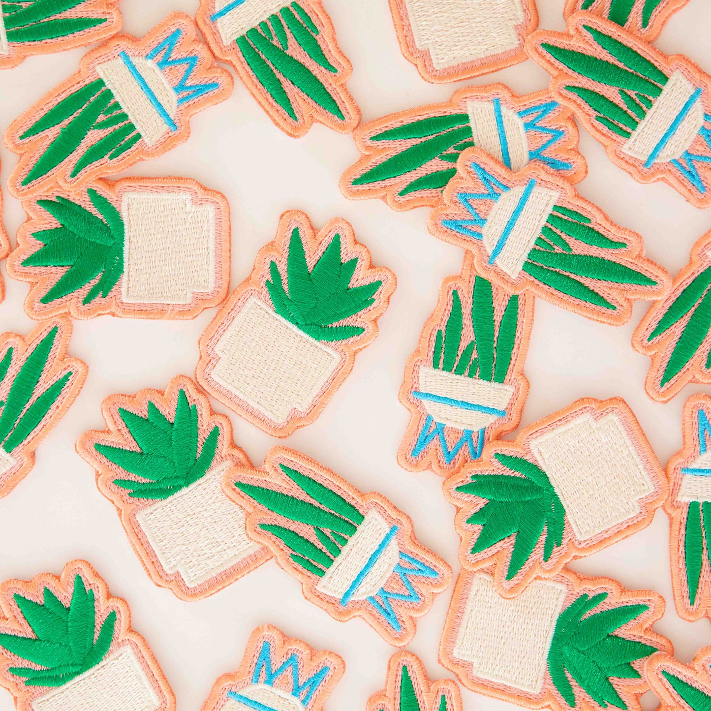 Snake Plant and Succulent Embroidered Patches - 2 Pack