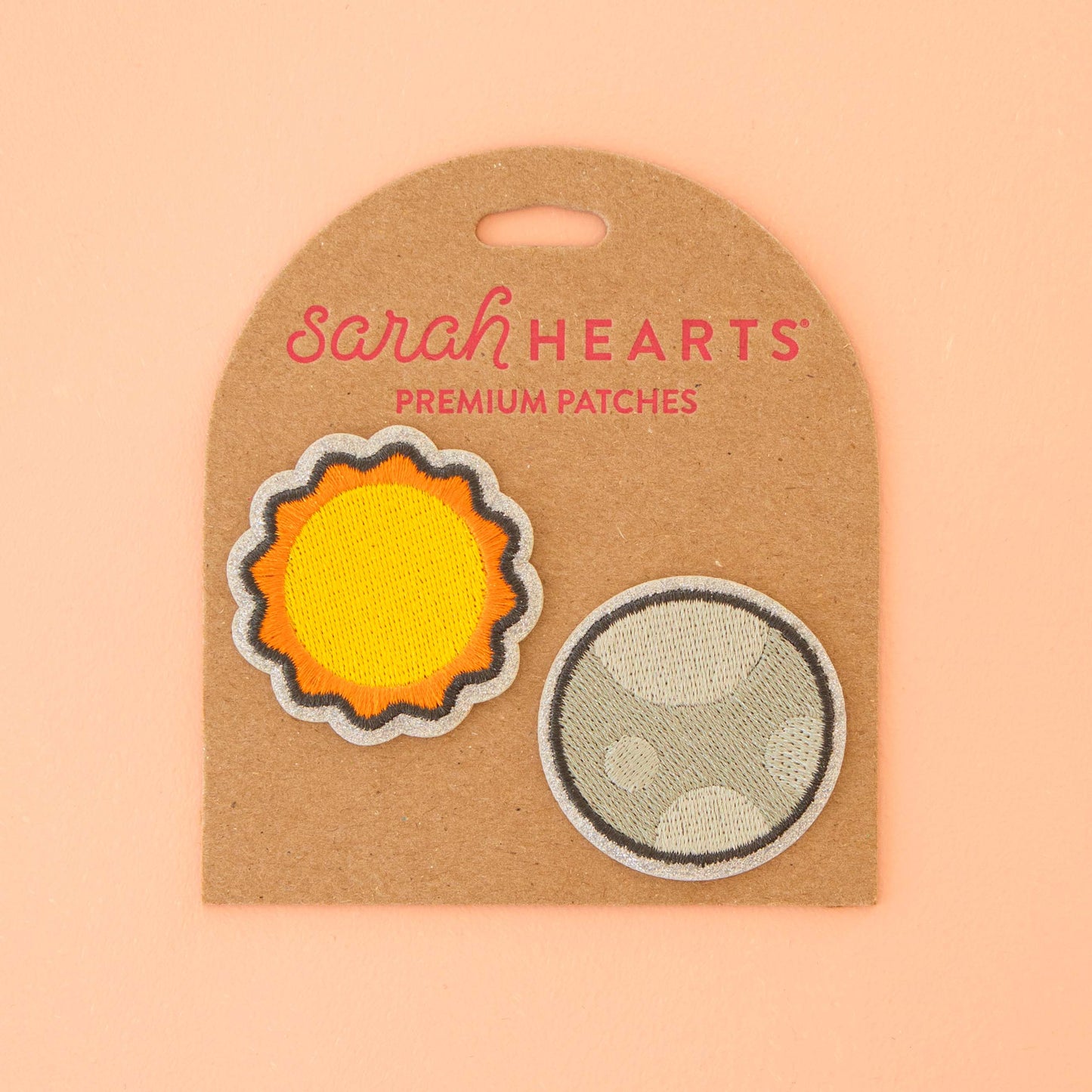 Sun and Moon Embroidered Patches - 2 Pack