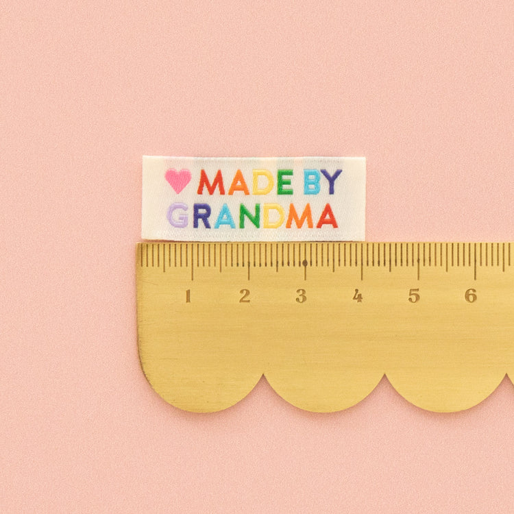 Made by Grandma Woven Sewing Labels Rainbow Colors