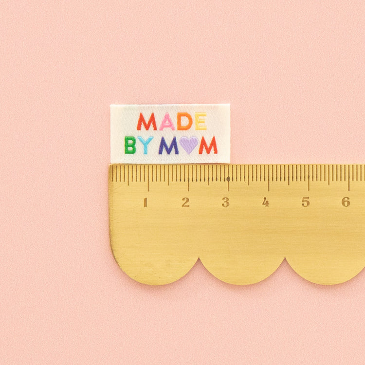 Made by Mom Woven Sewing Labels Rainbow Colors