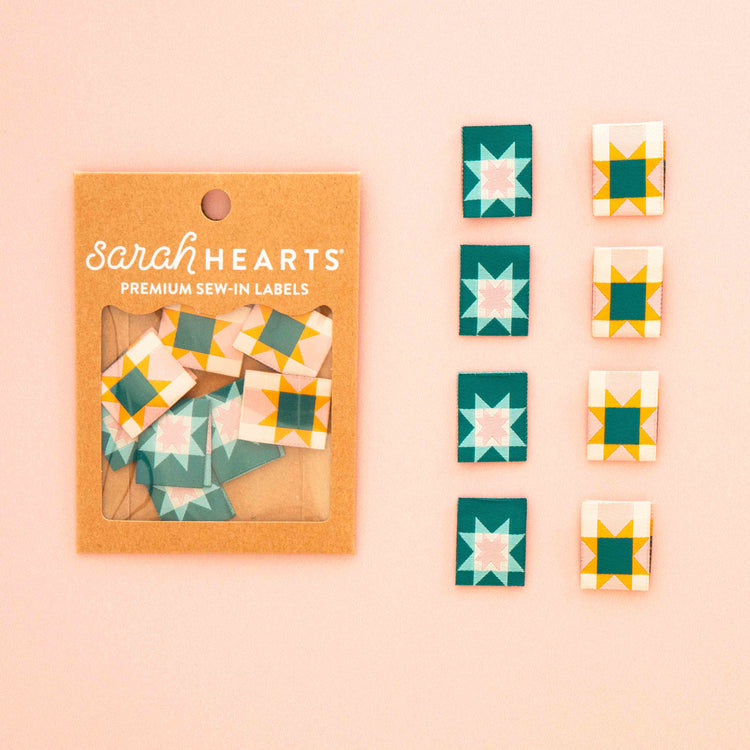 Sawtooth Star Quilt Block Sewing Labels Multipack