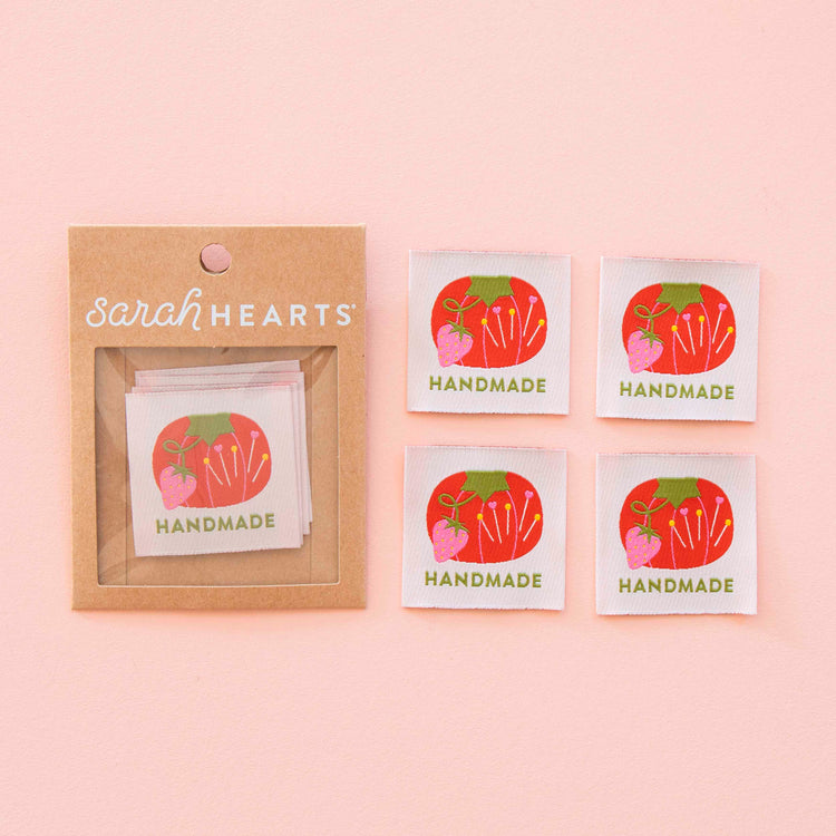 Tomato Pin Cushion Handmade Large Woven Labels