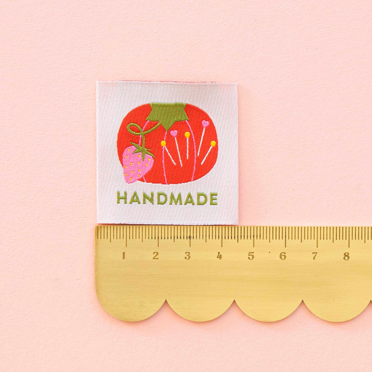 Tomato Pin Cushion Handmade Large Woven Labels