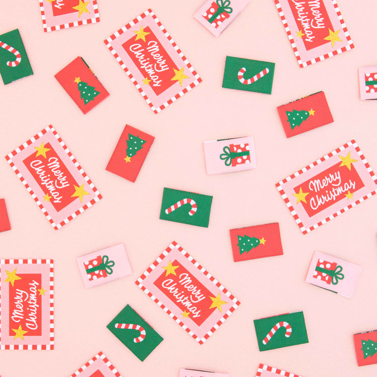 Woven Sew In Labels - Christmas Holiday Multipack - 4 pack