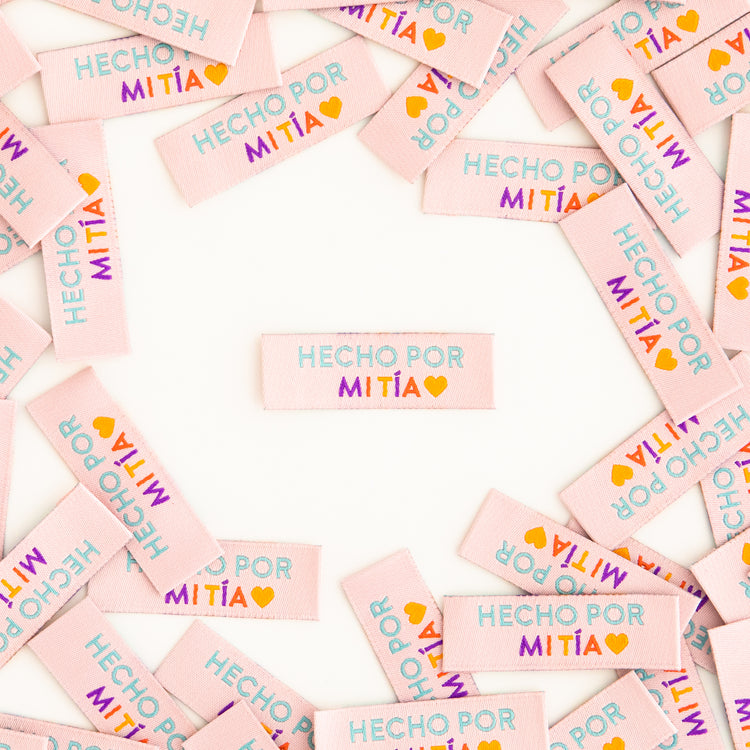 Hecho Por Mi Tía Woven Sewing Labels