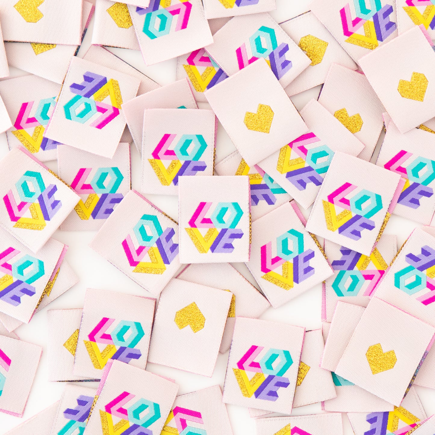 Love Quilt Tied with a Ribbon Woven Labels