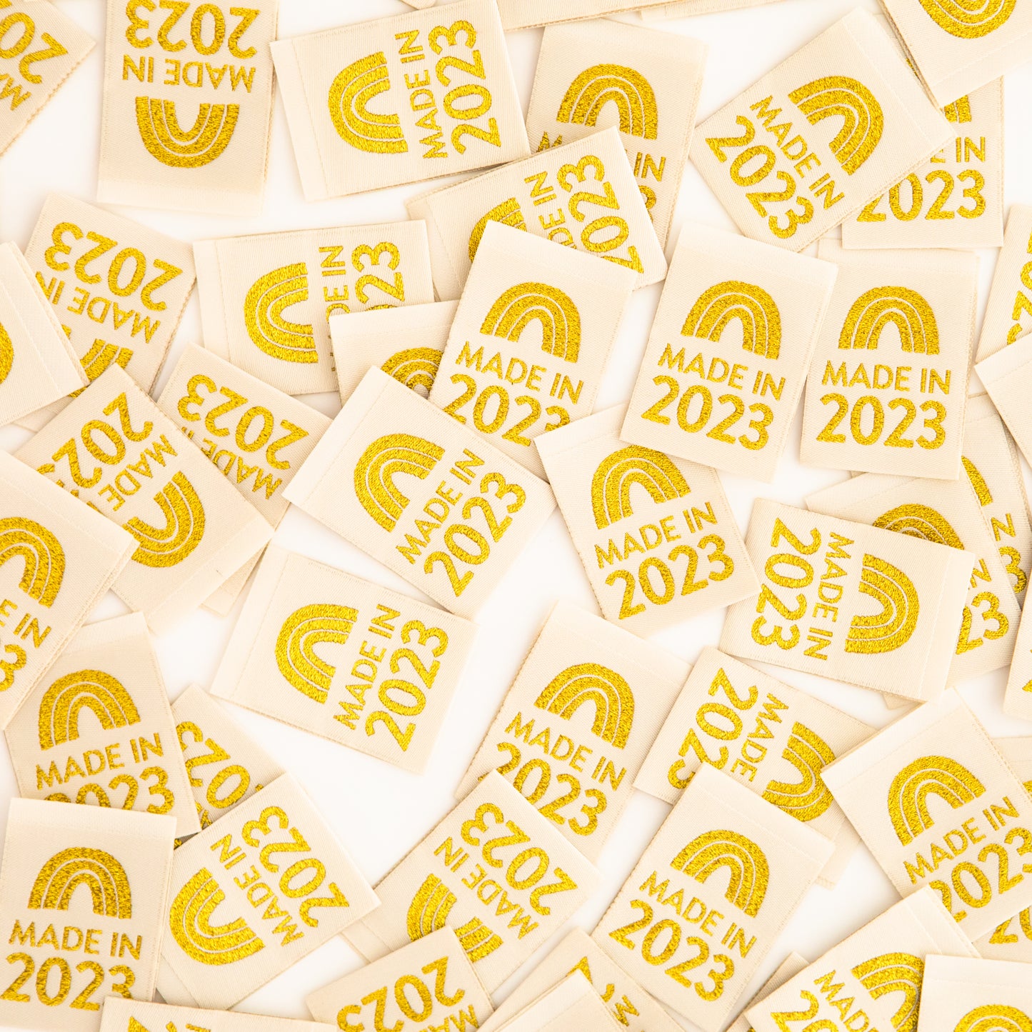 Made in 2023 Metallic Gold Woven Labels