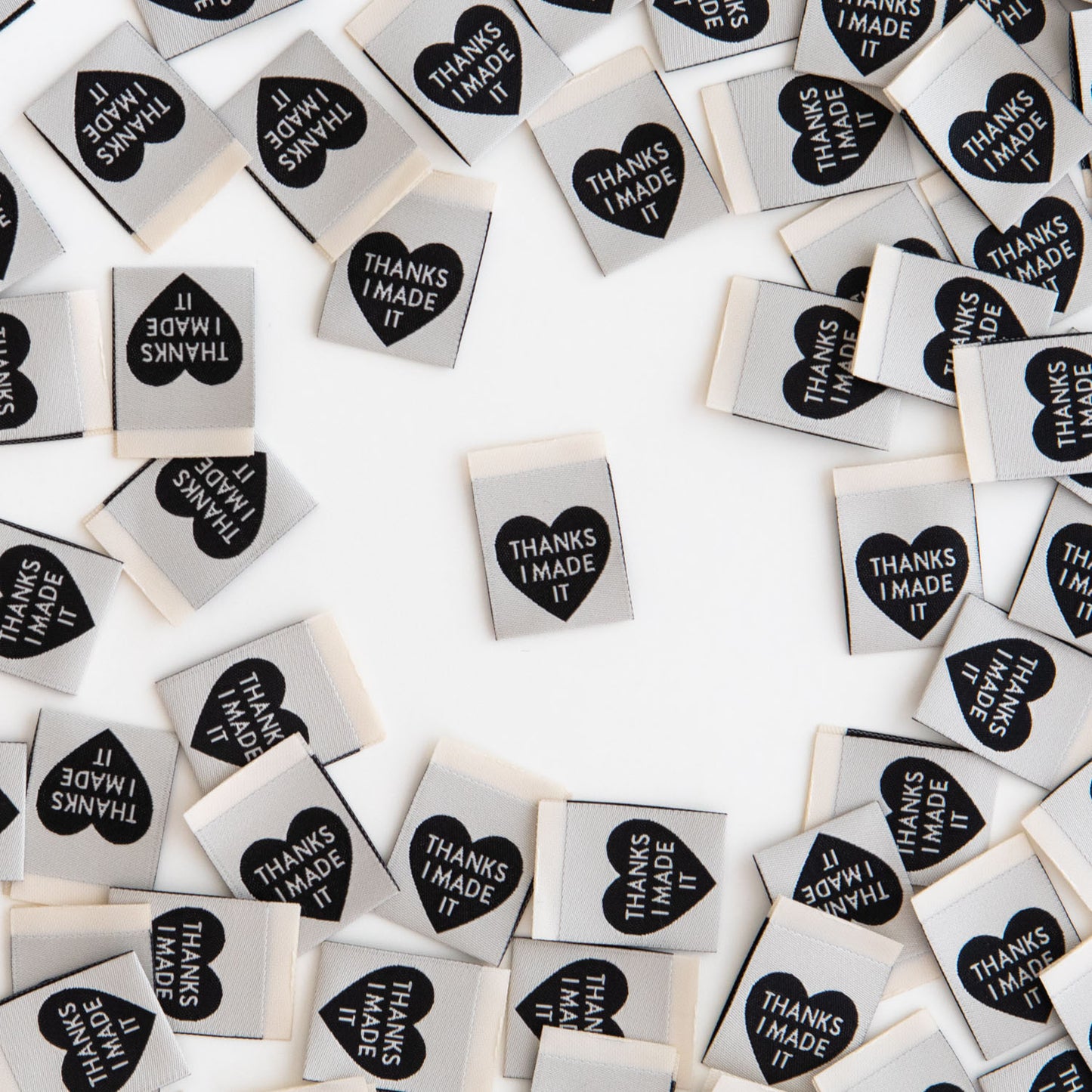 Thanks I Made It Heart Woven Labels