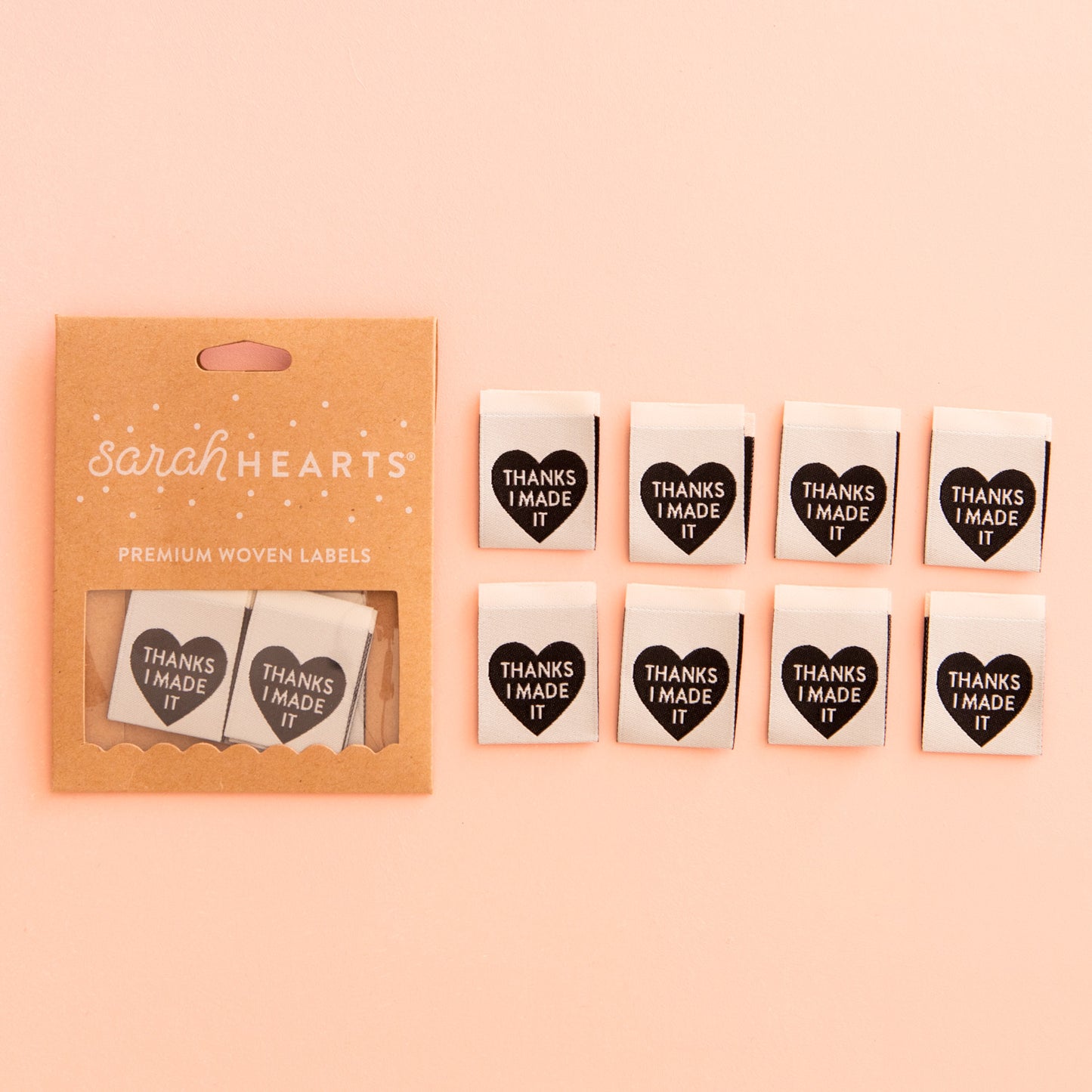 Thanks I Made It Heart Woven Labels