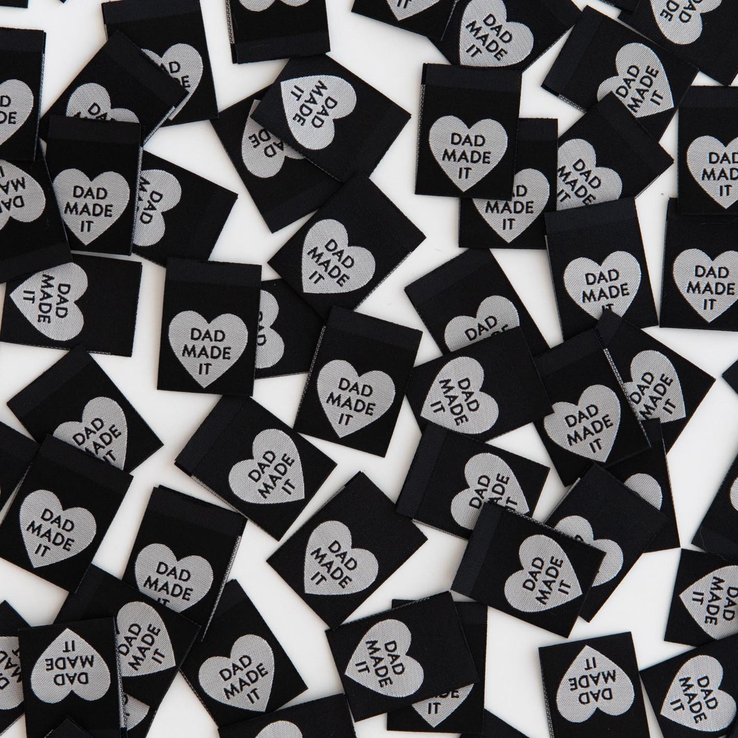 Dad Made It Heart Woven Labels