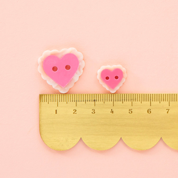 Pink Sweet Heart Large 1" Buttons