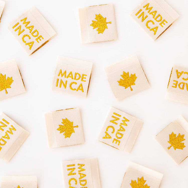 Made in Canada Gold Woven Labels