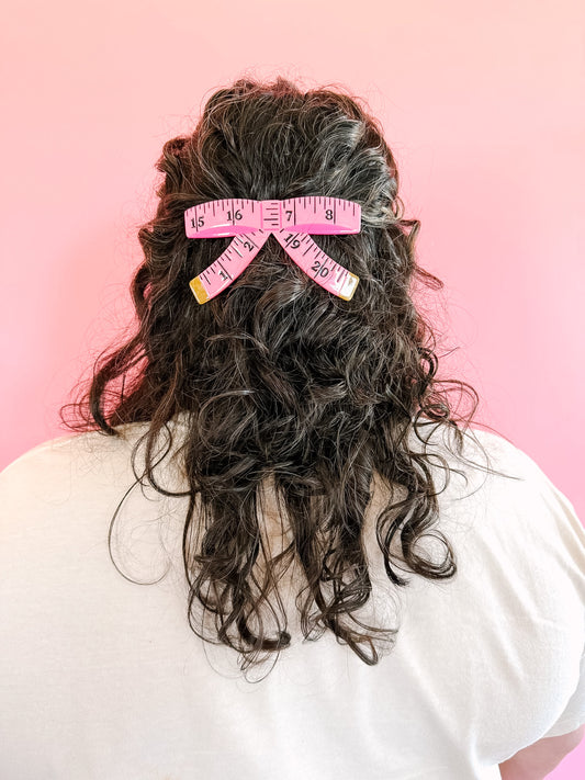 Tape Measure Bow French Barrette