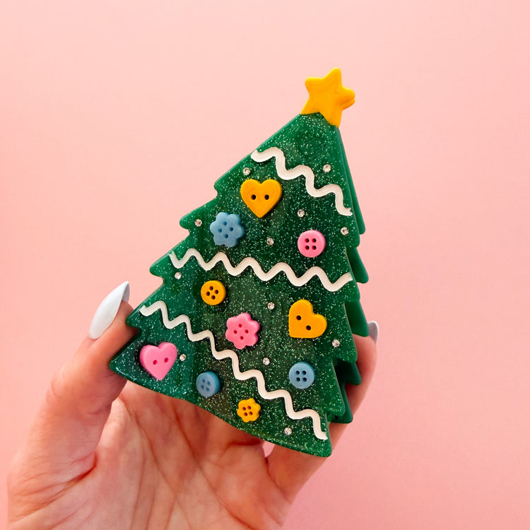 Crafty Christmas Tree Claw Clip