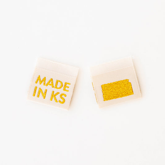 Made in My State Gold Woven Labels